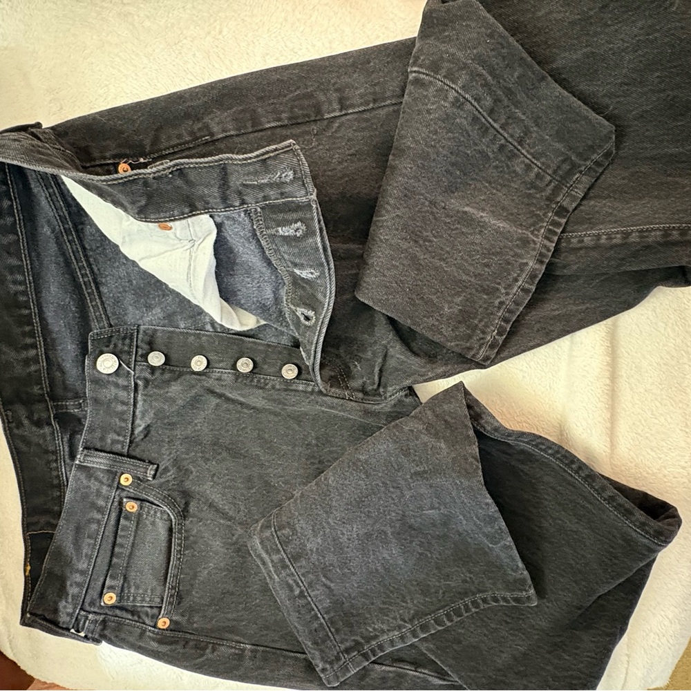 Levi's Black 501 button fly Denim Jeans